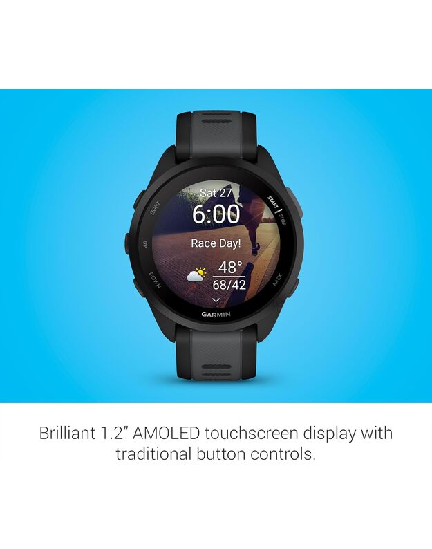 Garmin Forerunner 165 Smart Watch Black/Slate Grey, 010-02863-20