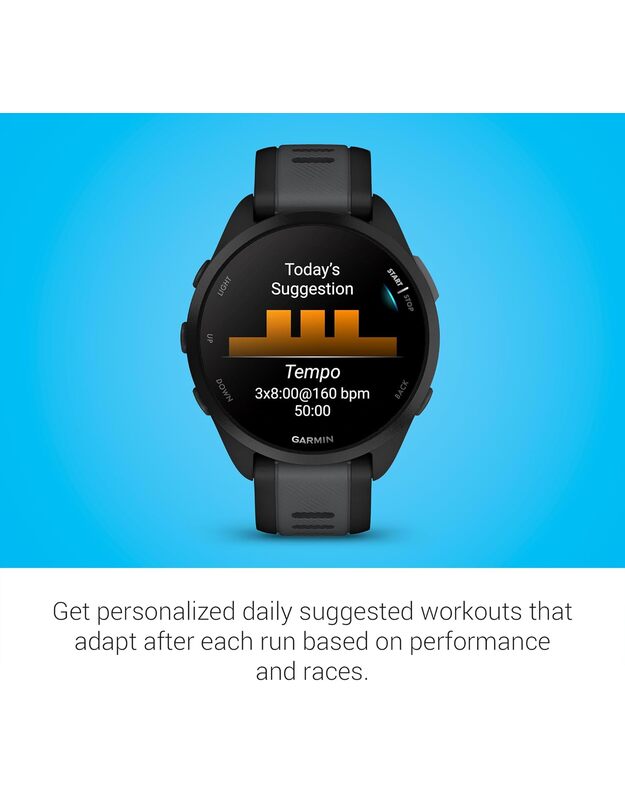 Garmin Forerunner 165 Smart Watch Black/Slate Grey, 010-02863-20