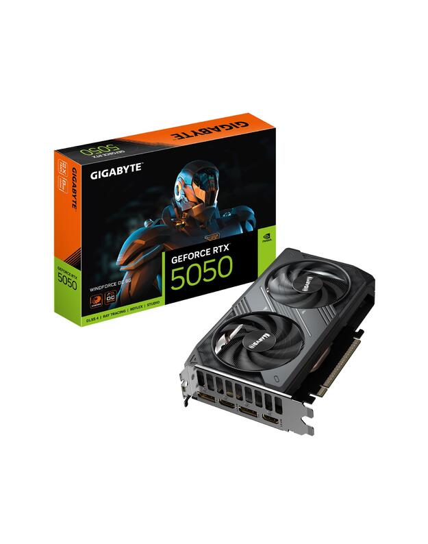 Graphics Card|GIGABYTE|NVIDIA GeForce RTX 5050|8 GB|GDDR6|128 bit|PCIE 5.0 16x|GPU 2587 MHz|Dual Slot Fansink|GV-N5050WF2OC-8GD1.0