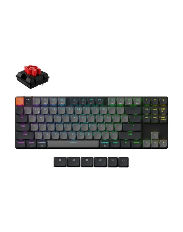 Belaidė klaviatūra Keychron K1 RGB, juoda (K1X-H1)