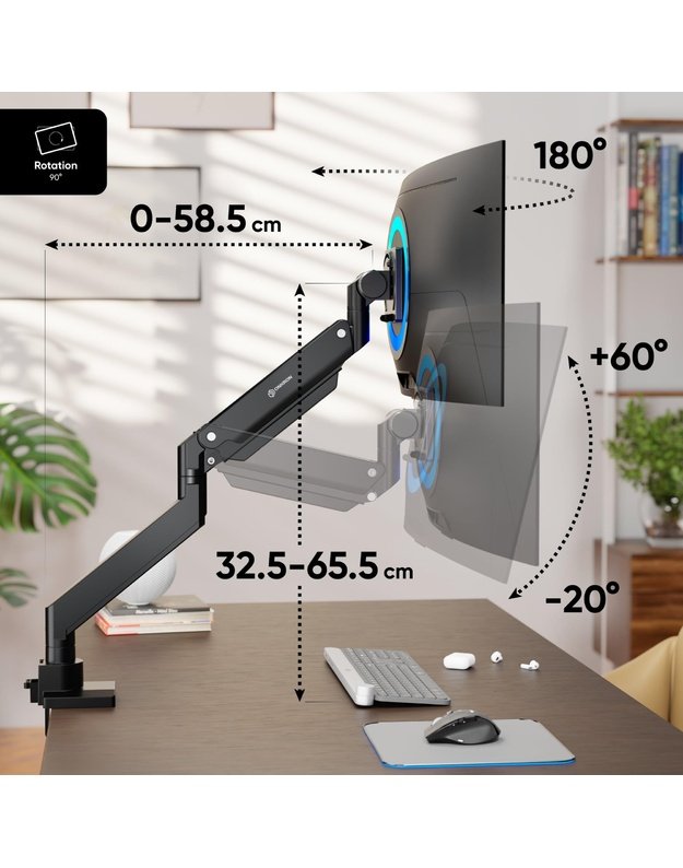 MONITOR ACC WALL MOUNT/17-57  BLACK G130-B ONKRON