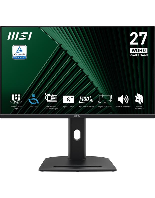 LCD Monitor|MSI|PRO MP275QPG|27 |Business|Panel IPS|2560x1440|16:9|100 Hz|1 ms|Speakers|PROMP275QPG