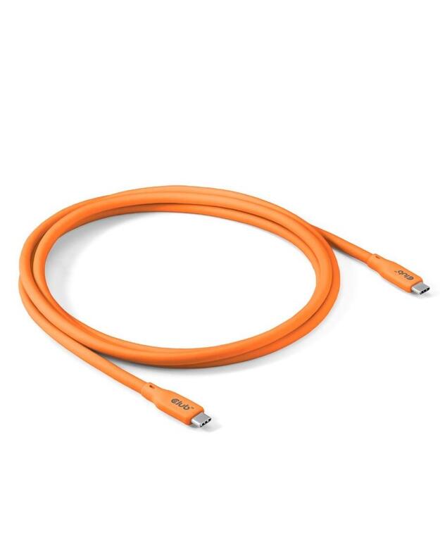 CABLE USB-C TO USB-C 2M/M/M ORANGE CAC-3000 CLUB3D