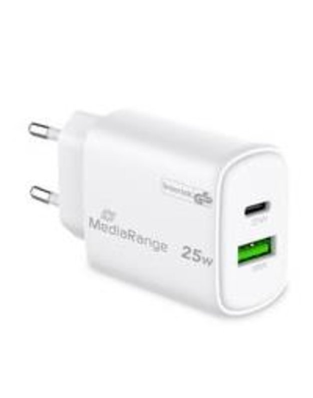 Įkroviklis MediaRange USB / USB-C 25W, greitasis įkrovimas (MRMA112-2)