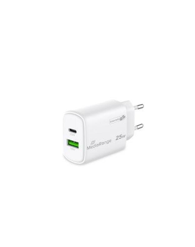 POWER ADAPTER USB/USB-C 25W/FAST MRMA112-2 MEDIARANGE