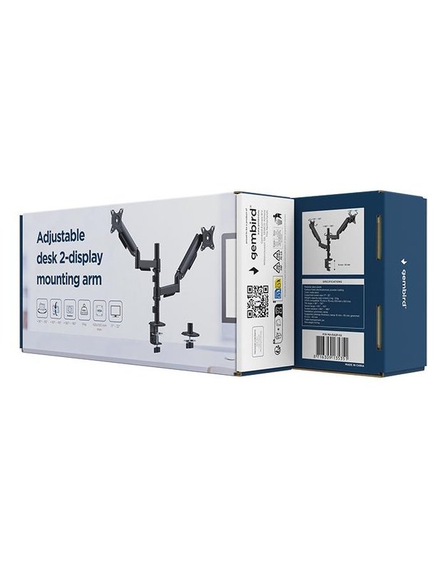 DISPLAY ACC MOUNTING ARM/17-32  MA-DA2P-02 GEMBIRD