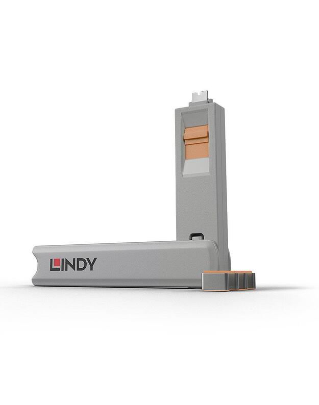 USB PORT TYPE-C BLOCKER 4PACK/ORANGE 40428 LINDY