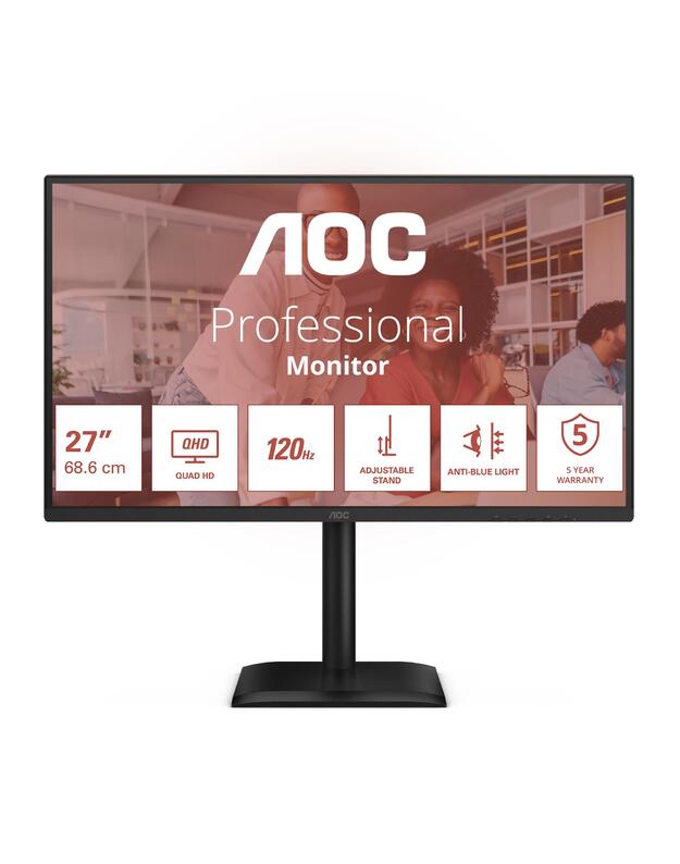 LCD Monitor|AOC|27  |2560 x 1440 pixels|Quad HD|Native aspect ratio 16:9|LED|Flat|Q27E4CV
