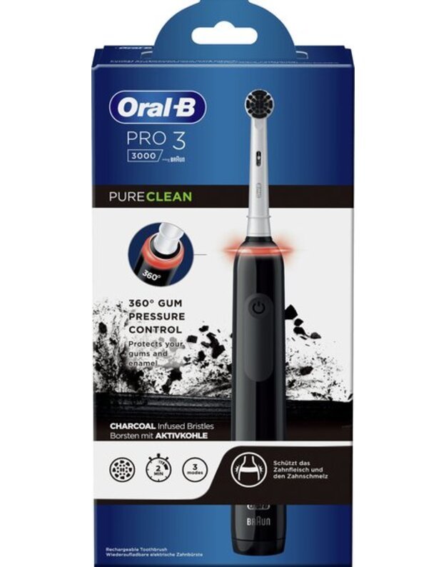 Elektrinis dantų šepetukas ORAL-B PRO3 3000 D505.513.3, juodas 3