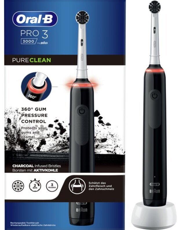 Elektrinis dantų šepetukas ORAL-B PRO3 3000 D505.513.3, juodas 5