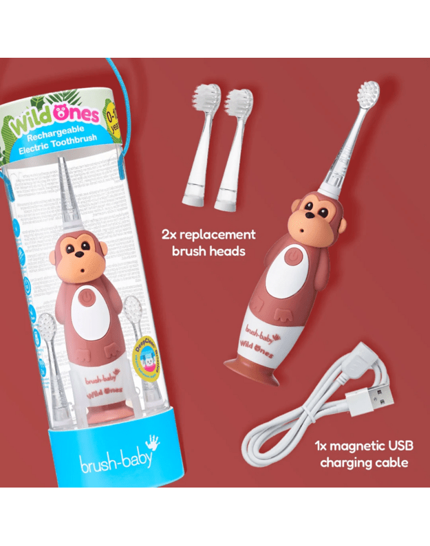 Elektrinis dantų šepetukas Brush baby WILDONES MONKEY 7