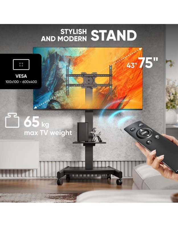 TV SET ACC MOBILE STAND/43-75 /BLACK TS1552E-B ONKRON