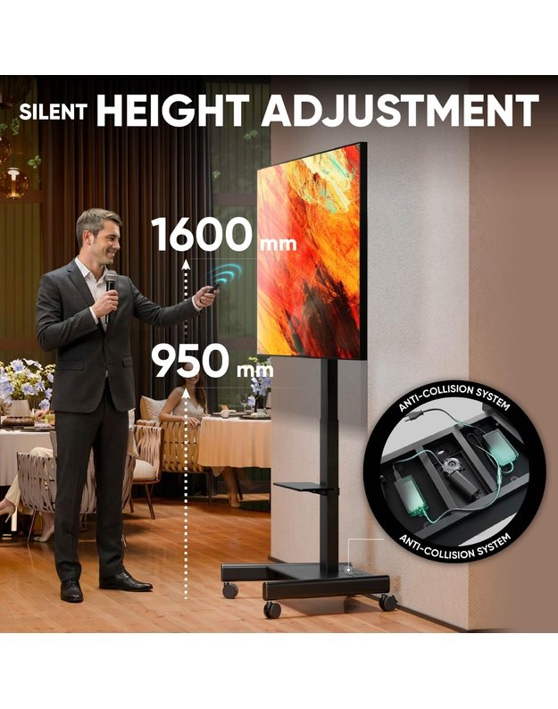 TV SET ACC MOBILE STAND/43-75 /BLACK TS1552E-B ONKRON