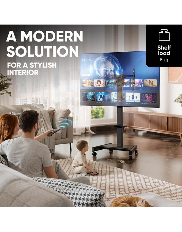 TV SET ACC MOBILE STAND/43-75 /BLACK TS1552E-B ONKRON