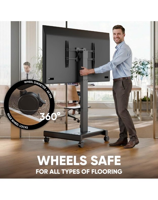 TV SET ACC MOBILE STAND/43-75 /BLACK TS1552E-B ONKRON