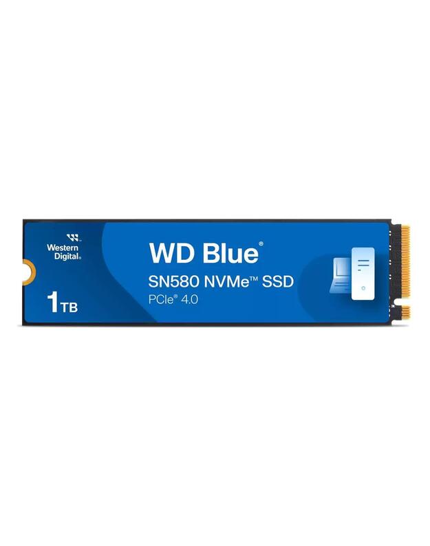 SSD|WESTERN DIGITAL|600xTBW rating|Read speed 4150 MB/s|Write speed 4150 MB/s|NVMe Yes|PCI Express 4.0|M.2|1000 GB|Blue SN580|WDS100T3B1E-00CHF0