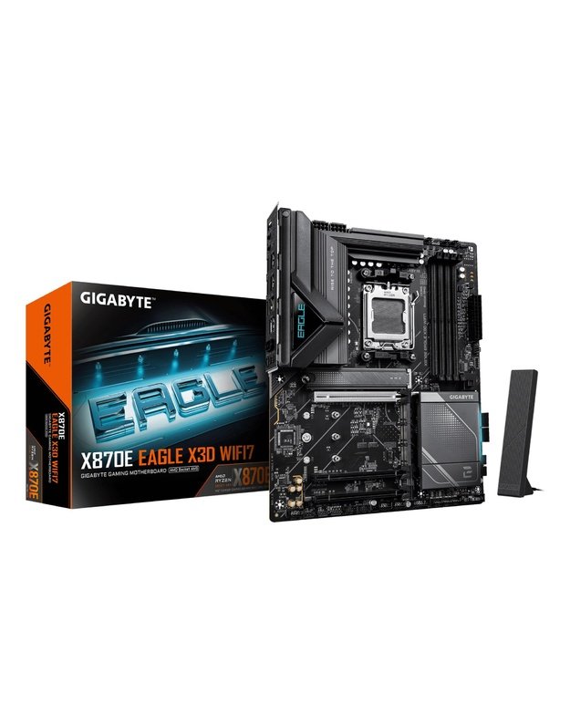Mainboard|GIGABYTE|AMD X870E|Socket AM5|ATX|RAM DDR5-SDRAM|4xSlots|Wi-Fi Yes|Bluetooth Yes|4xNumber of M.2 (M) slots|X870EEAGLEXWF7