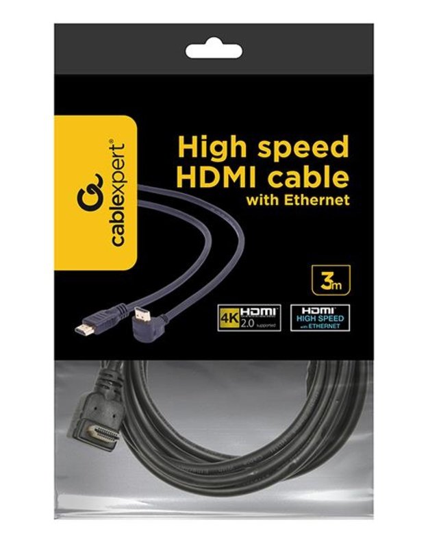 KABELIS HDMI-HDMI 3M V2.0 90DEG./CC-HDMI490-10 GEMBIRD