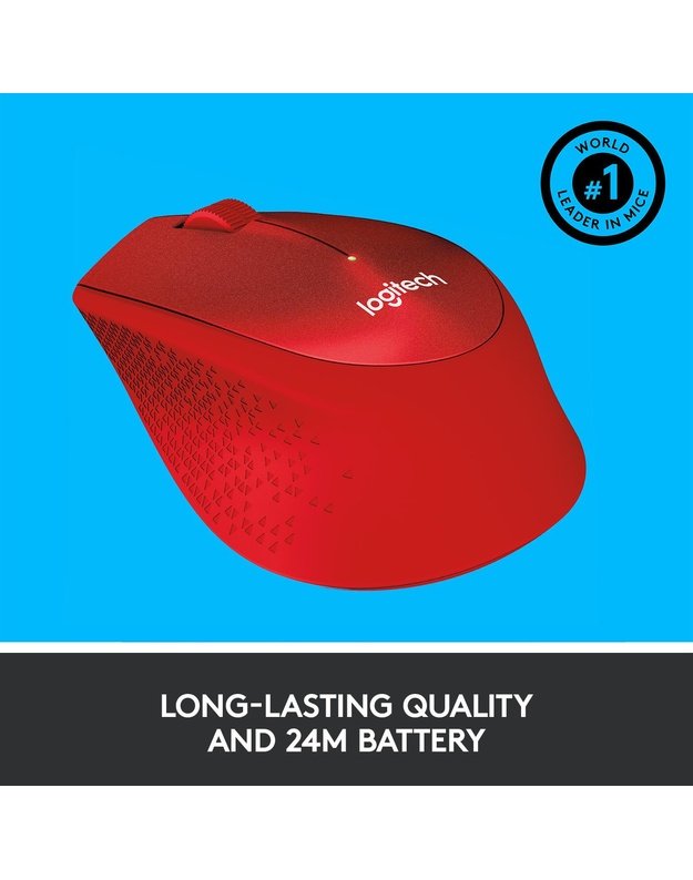 MOUSE USB OPTICAL WRL M330/SILENT RED 910-004911 LOGITECH