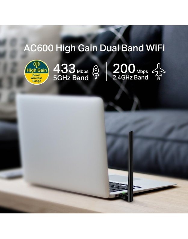 WRL ADAPTER 600MBPS USB/ARCHER T2U PLUS TP-LINK