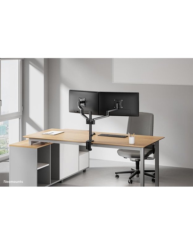 Dviejų monitorių stalo laikiklis Neomounts 17–27", juodas (DS60-425BL2)