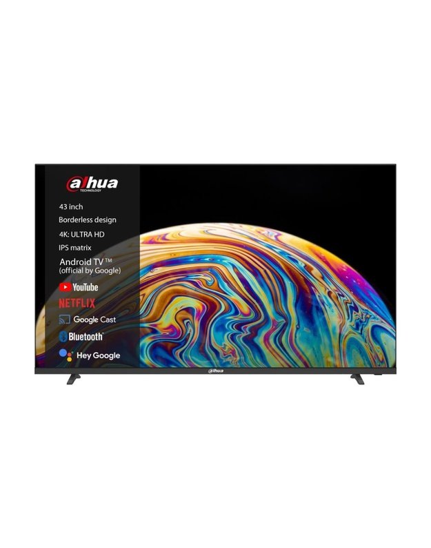 Televizorius Dahua 43" 4K Smart, Android TV, Wi-Fi, Bluetooth, juodas (DHI-LTV43-SD400)