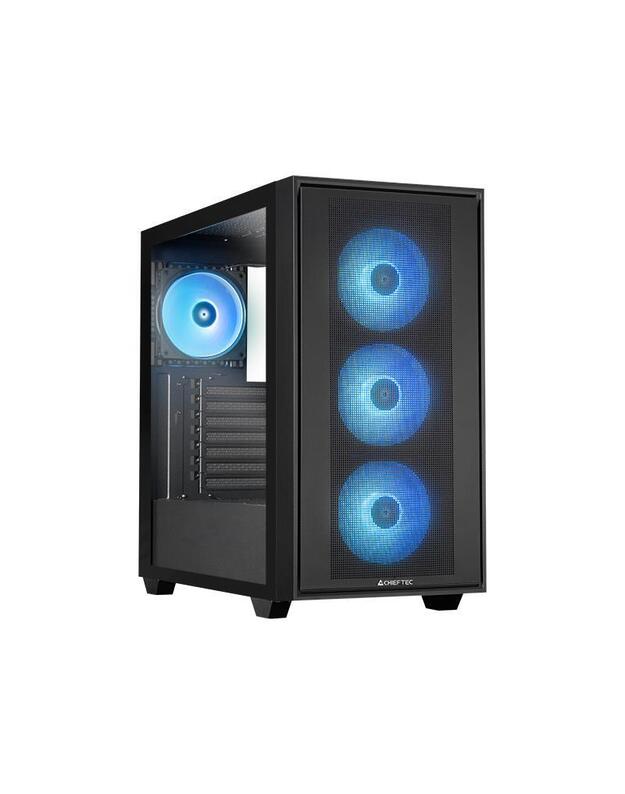 Case|CHIEFTEC|HUNTER 3|MidiTower|Case product features Transparent panel|Not included|ATX|EATX|MicroATX|MiniITX|Colour Black|GS-03B-OP