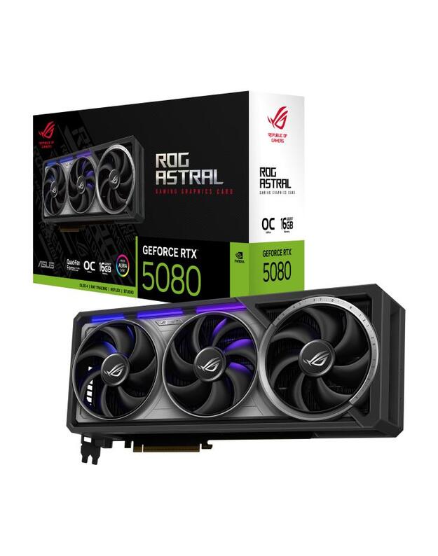 Graphics Card|ASUS|NVIDIA GeForce RTX 5080|16 GB|GDDR7|256 bit|PCIE 5.0 16x|Triple slot Fansink|2xHDMI|3xDisplayPort|ASTRAL-RTX5080-O16G-GAM