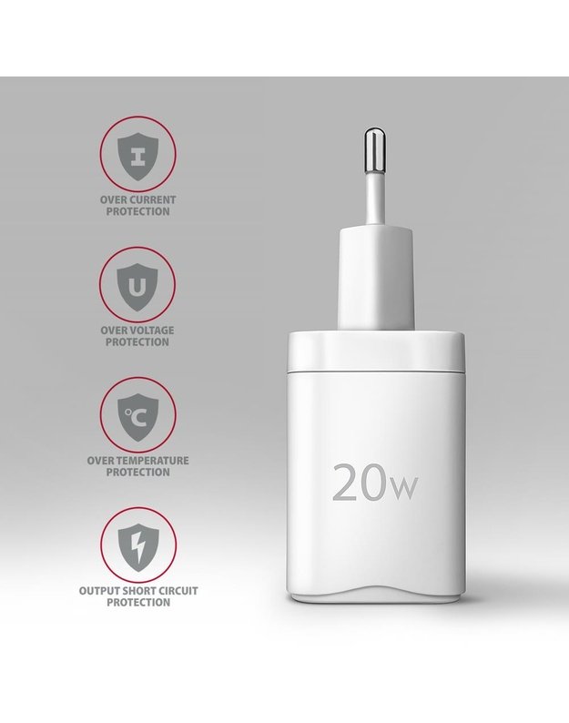 Sieninis USB įkroviklis AXAGON 20W, 2 prievadai, baltas (ACU-PQ20W)