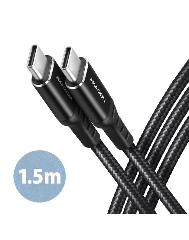 CABLE USB-C TO USB-C 1.5M 60W/HQ BLACK BUCM-CM15AB AXAGON