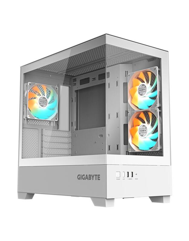 Case|GIGABYTE|GB-C201PI|MidiTower|Case product features Rackmountable/Accessory/Transparent panel|Not included|MicroATX|MiniITX|Colour White|GB-C201PI
