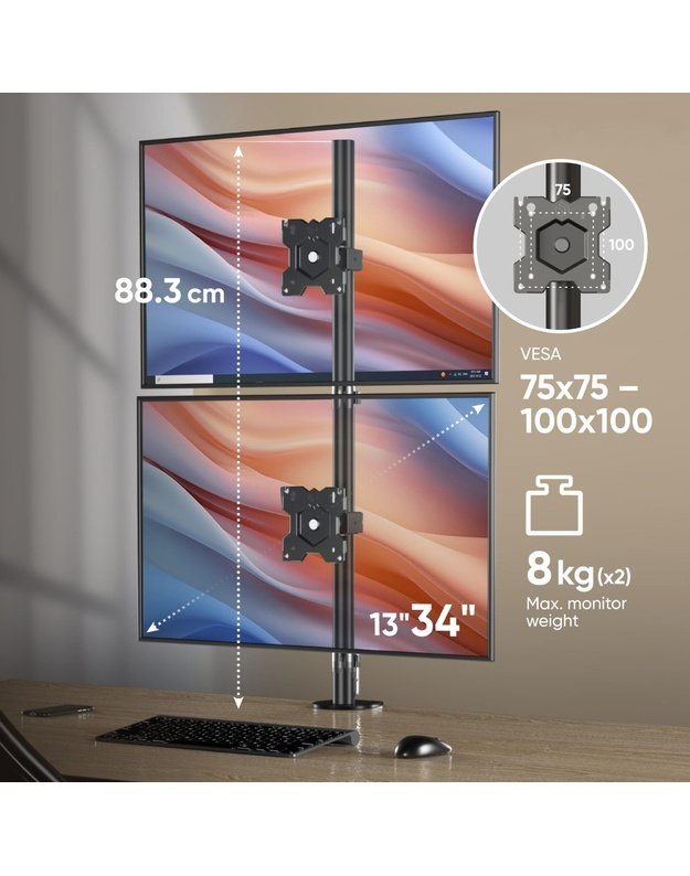 MONITOR ACC WALL MOUNT/13-34  BLACK D208E-B ONKRON