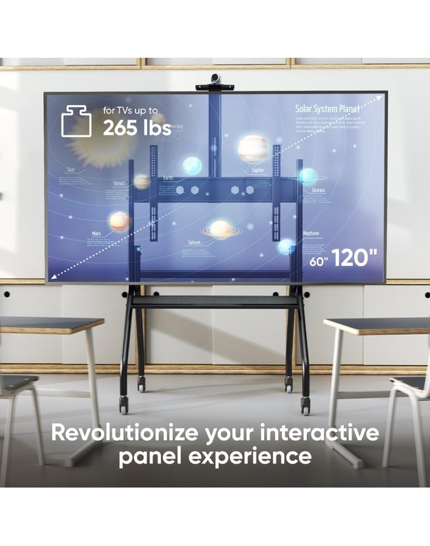 Mobilus TV stovas Onkron 60–120", juodas (TS2080-B)