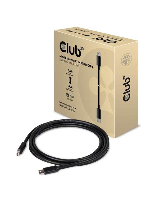 CABLE MINI DP TO MINI DP 2M/M/M CAC-1164 CLUB3D