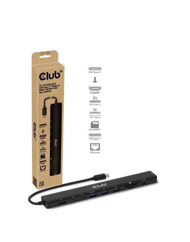 NB ACC DOCKING STATION 10IN1/USB-C 140W CSV-2550 CLUB3D