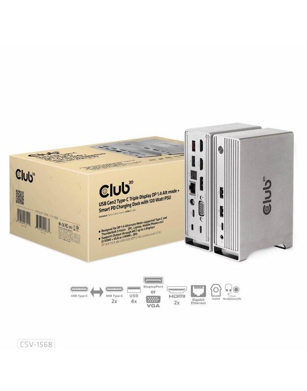 NB ACC DOCKING STATION/USB-C 120W CSV-1568 CLUB3D