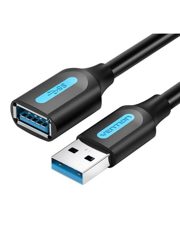 CABLE USB3.0 MALE TO FEMALE/0.5M BLACK CBHBD VENTION
