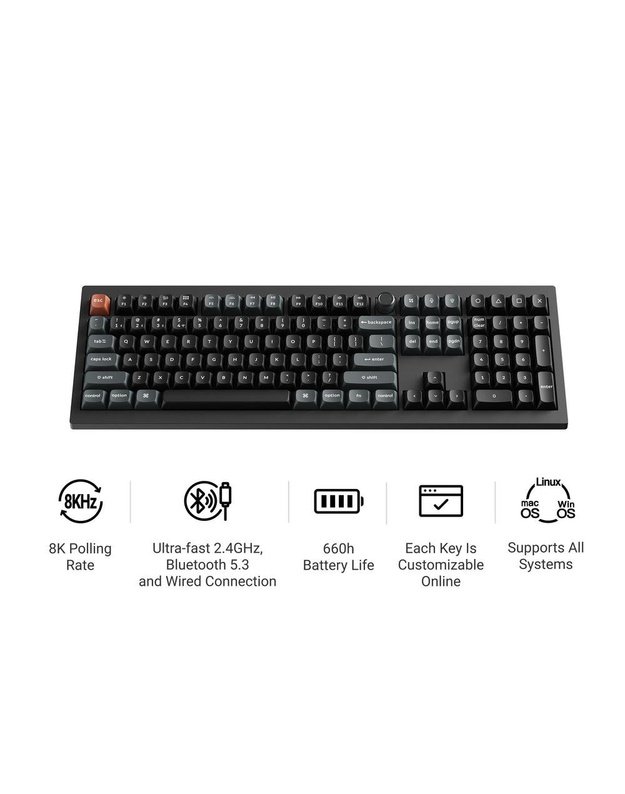 Belaidė klaviatūra Keychron V6 Ultra, juoda (V6U-D4)