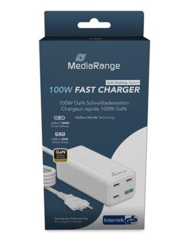 USB maitinimo adapteris MediaRange 100 W GaN (MRMA124)