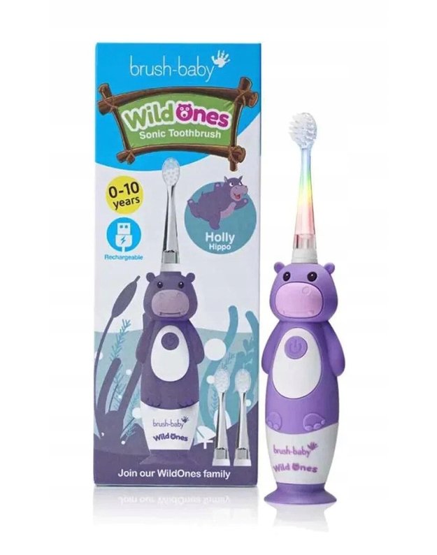 Elektrinis dantų šepetukas Brush baby WILDONES HIPPO 1