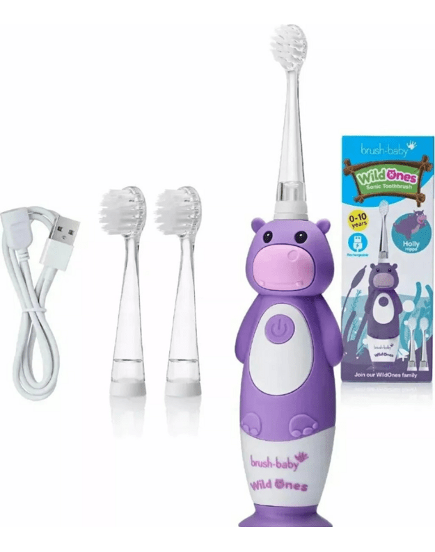 Elektrinis dantų šepetukas Brush baby WILDONES HIPPO