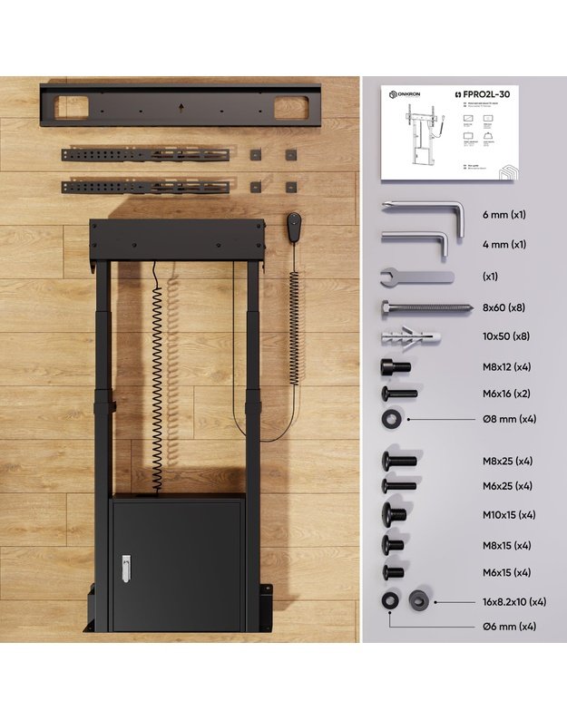 TV SET ACC FLOOR STAND /55-100/BLACK FPRO2L-30-B ONKRON