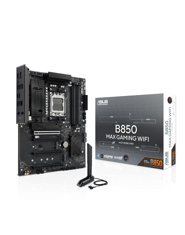Mainboard|ASUS|AMD B850|Socket AM5|ATX|RAM DDR5-SDRAM|4xSlots|Wi-Fi Yes|Bluetooth Yes|3xNumber of M.2 (M) slots|B850MAXGAMINGWIFI
