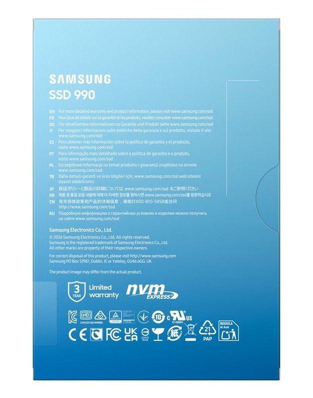 SSD diskas Samsung 1TB M.2 NVMe PCIe 4.0, 7150/6450 MB/s (MZ-V9V1T0BW)