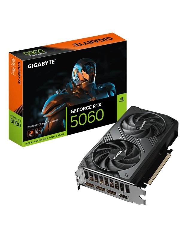 Graphics Card|GIGABYTE|NVIDIA|GeForce RTX 5060|2512 MHz|8 GB|GDDR7|128 bit|PCI Express 5.0|Active|GV-N5060WF2MAXOCV2-8GD
