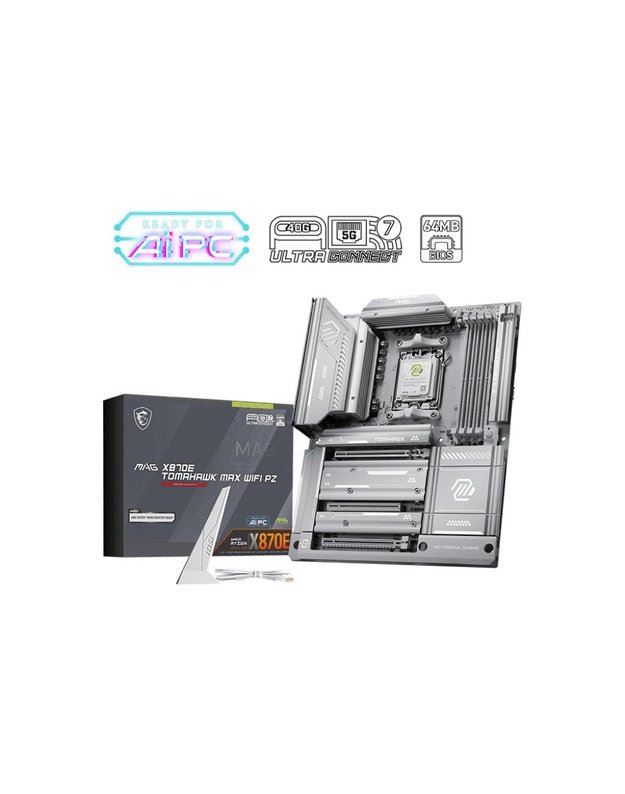 Mainboard|MSI|AMD X870E|Socket AM5|ATX|RAM DDR5-SDRAM|4xSlots|Wi-Fi Yes|Bluetooth Yes|4xNumber of M.2 (M) slots|X870ETOMAHAWKMAXWIFIPZ