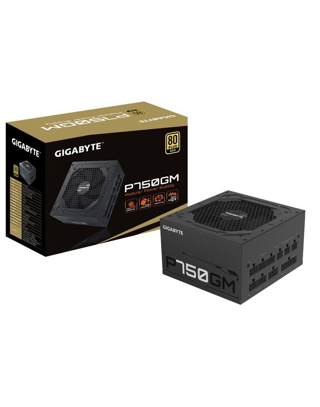 MAITINIMO ŠALTINIS|GIGABYTE|750 Watts|Efficiency 80 PLUS GOLD|PFC Active|MTBF 100000 hours|GP-P750GM