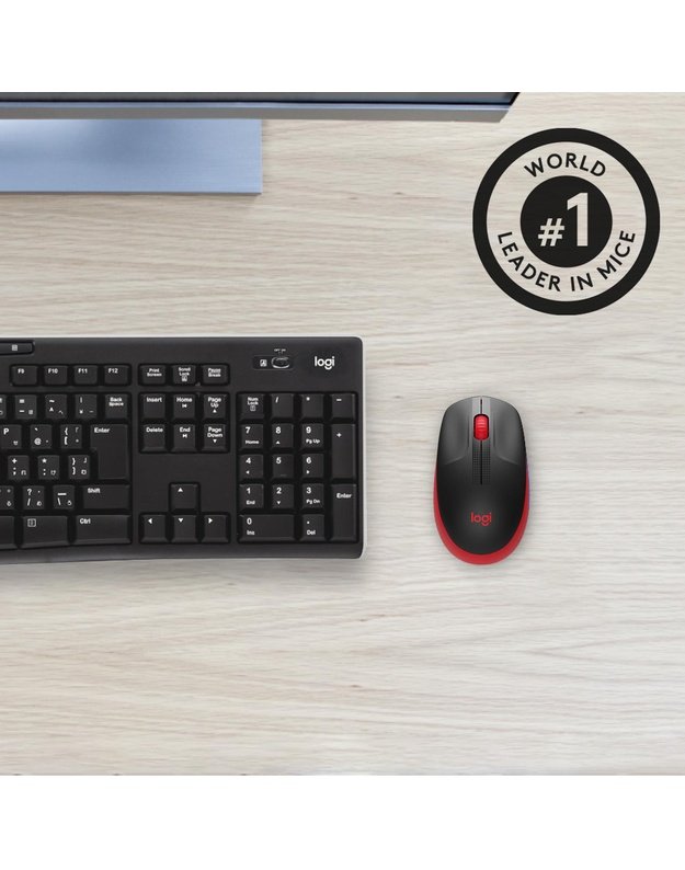 MOUSE USB OPTICAL WRL M190/RED 910-005908 LOGITECH
