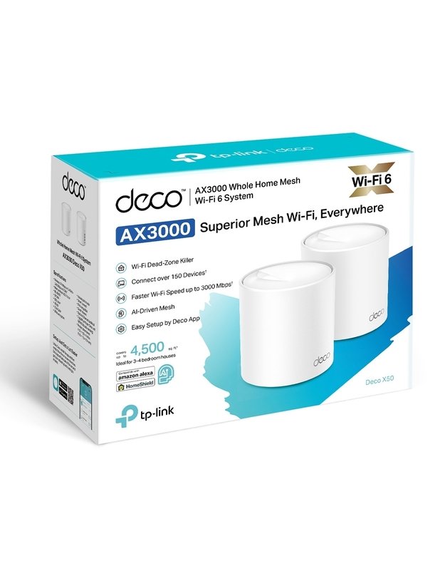 Маршрутизатор Wi-Fi 6 mesh TP-Link Deco X50 (2 шт.)