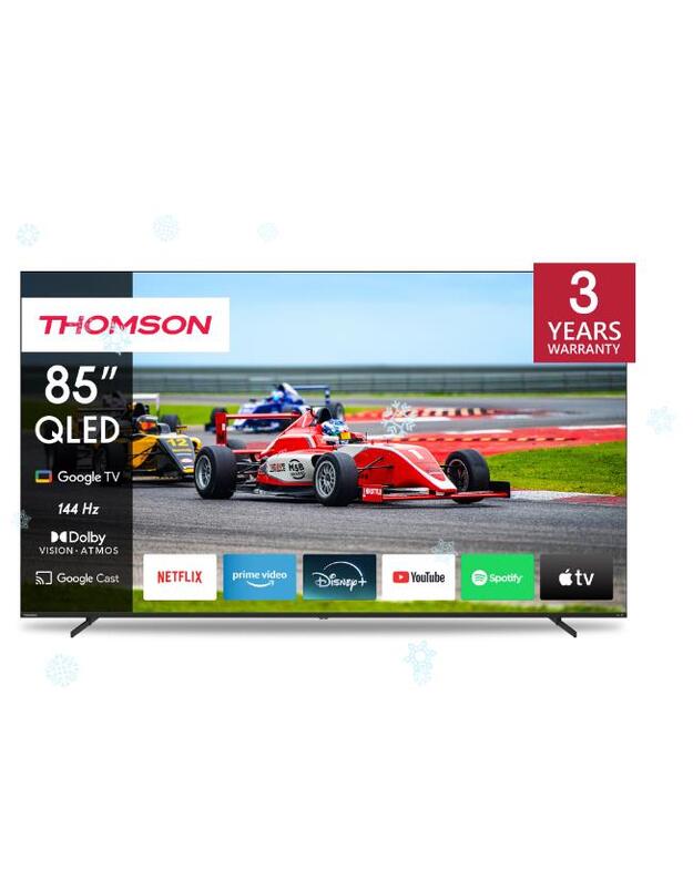 TV Set|THOMSON|85 |4K/Smart|QLED|3840x2160|Wireless LAN|Bluetooth|Google TV|Black|85QG7S14